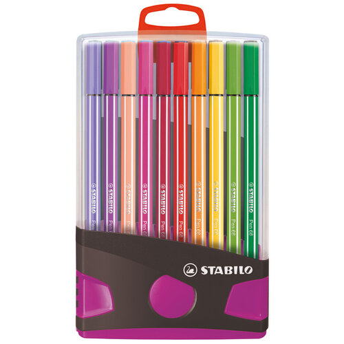 Stabilo Feutre STABILO Pen 68/20 ColorParade anthracite/rose Medium assorti étui 20 pièces