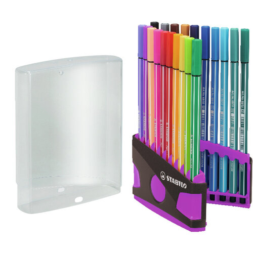 Stabilo Feutre STABILO Pen 68/20 ColorParade anthracite/rose Medium assorti étui 20 pièces