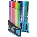 Stabilo Viltstift  STABILO Pen 68/20 ColorParade in antraciet/turquoise etui medium assorti etui  à 20 stuks