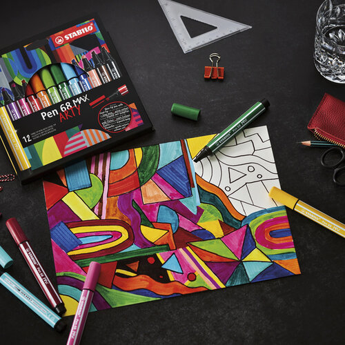 Stabilo Viltstift STABILO Pen 68 /12 Max Arty assorti etui à 12 stuks