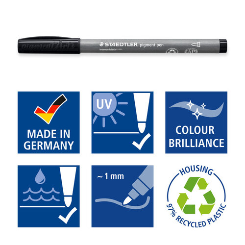 Staedtler Feutre fin Staedtler PigmentArts noir intense