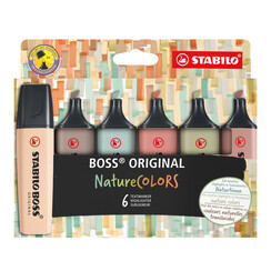 Surligneur STABILO Boss 70/6 NatureCOLORS étui 6 pièces