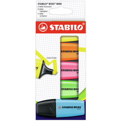 Surligneur STABILO Boss Mini Pop blister 5 couleurs assorti