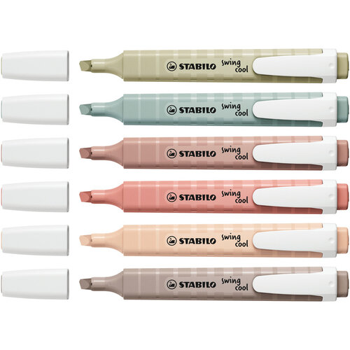 Stabilo Markeerstift STABILO Swing cool nature colors assorti 6 stuks