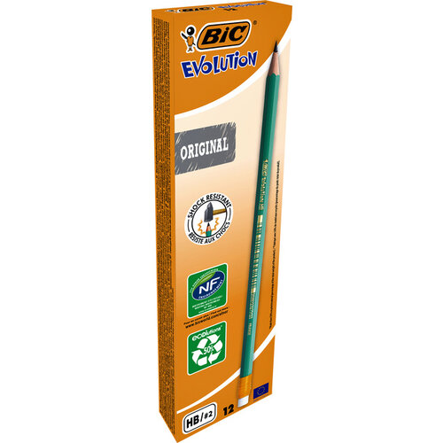 Bic Ecolutions Crayon BIC Evolutions Ecolutions 655 hexagonal HB avec embout gomme
