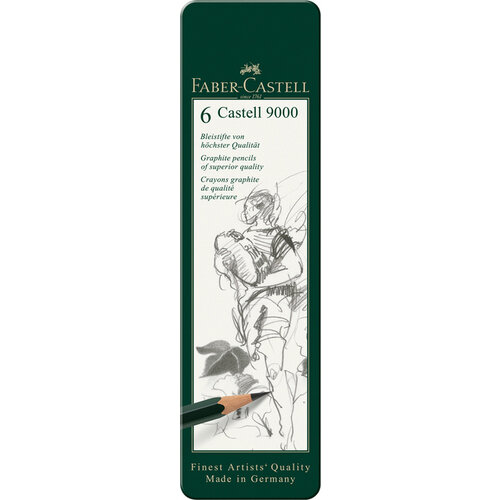 Faber-Castell Potlood Faber-Castell 9000 6 hardheden in blik