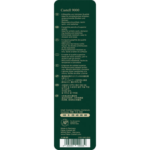 Faber-Castell Crayon Faber-Castel Jumbo 9000 boîte de 6 duretés