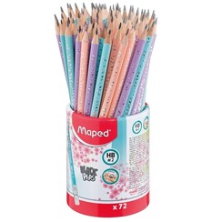 Grafietpotlood Maped Black'Peps met gum pot à 72 stuks pastel
