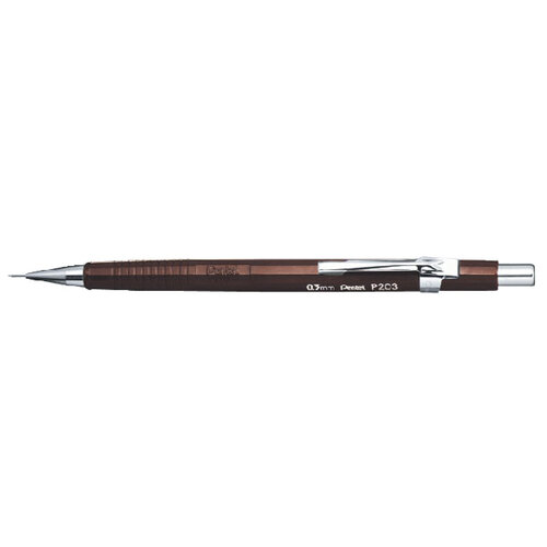 Pentel Portemine Pentel P203 2B 0,3mm brun