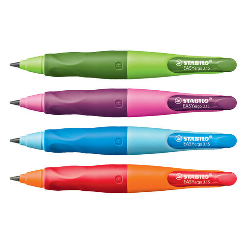 Stabilo Vulpotlood STABILO Easyergo HB 3.15mm rechtshandig oranje/rood incl puntenslijper blister à 1 stuk