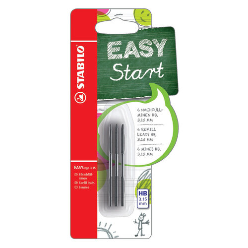 Stabilo Potloodstift STABILO Easyergo refills HB 3.15mm blister à 6 stuks