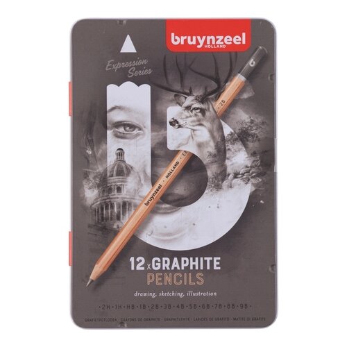 Bruynzeel Grafietpotlood Bruynzeel Expression set à 12 hardheden grijs