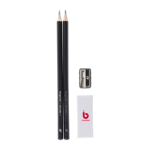 Bruynzeel Crayon graphite Bruynzeel Teens HB avec gomme et taille-crayon blister 2 pièces