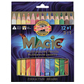 Koh-i-noor Kleurpotloden Koh-i-Noor Jumbo Magic doos 13 kleuren