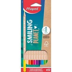 Kleurpotlood Maped Smiling Planet set à 12 kleuren