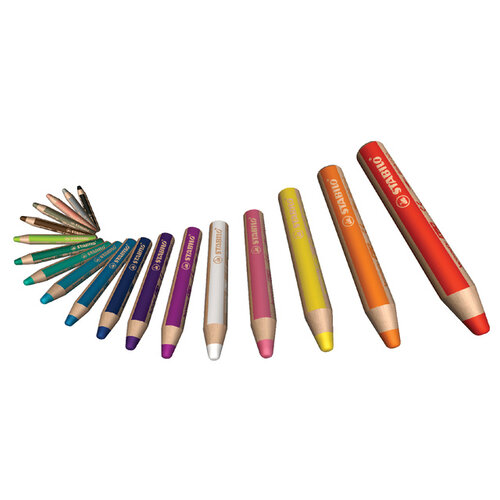 Stabilo Crayon de couleur STABILO Woody 880/10-1-20 étui 10 couleurs + taille-crayon
