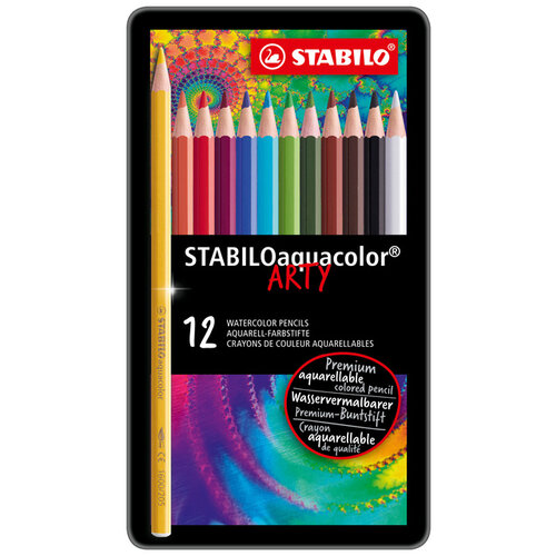 Stabilo Crayon de couleur STABILO 1612 Aquacolor assorti boîte 12 pièces