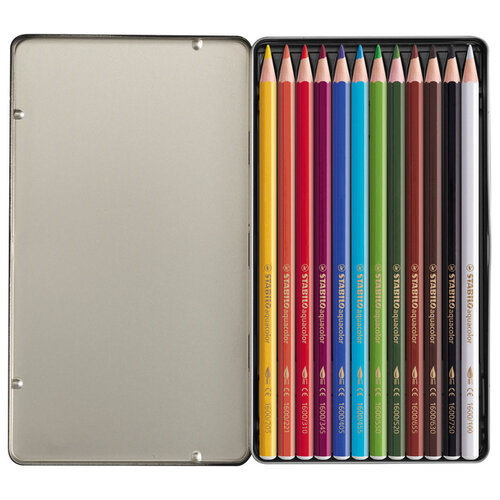 Stabilo Kleurpotloden STABILO 1612 aquacolor assorti blik à 12 stuks