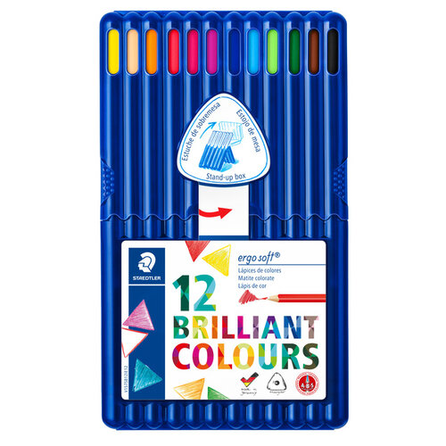 Staedtler Kleurpotloden Staedtler Ergosoft driekantig 12stuks assorti