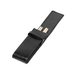 Etui stylos 322 Cuir de Buffle 2 cases Noir