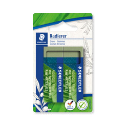Gum Staedtler Eco 52680 65x23x10mm olijfgroen blister à 2 stuks
