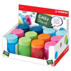 Taille-crayon STABILO Easy 4500 3-en-1 assorti gaucher ou droitier et couleurs