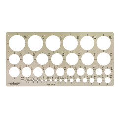Gabarit cercles Linex 39 1-35mm avec plots anti-tache gris