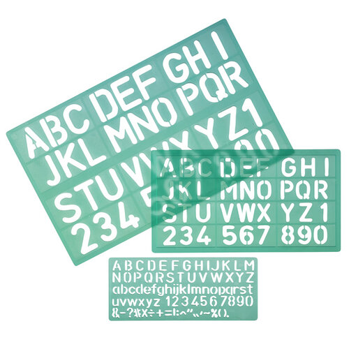 Linex Gabarits lettres Linex majuscules/minuscules/chiffres set 3 pièces