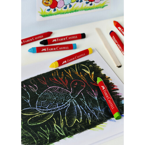 Faber-Castell Waskrijt Faber-Castell driehoekig assorti set à 12 stuks