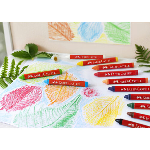 Faber-Castell Waskrijt Faber-Castell driehoekig assorti set à 12 stuks