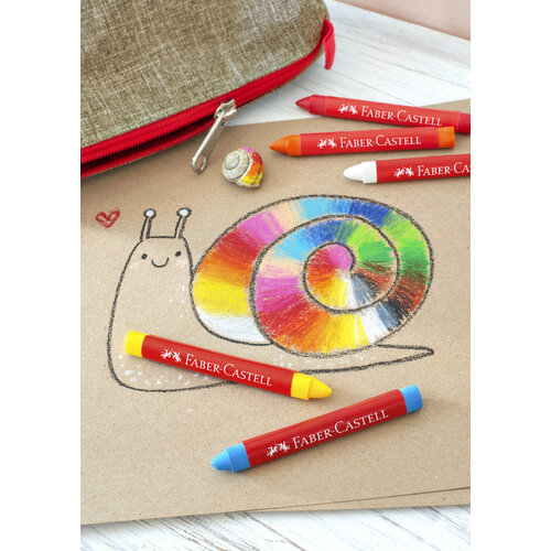 Faber-Castell Waskrijt Faber-Castell driehoekig assorti set à 12 stuks