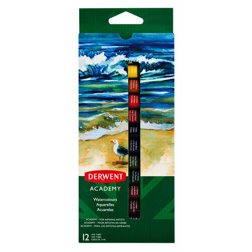 Derwent Aquarelverf Derwent Academy blister à 12 tubes à 12ml assorti
