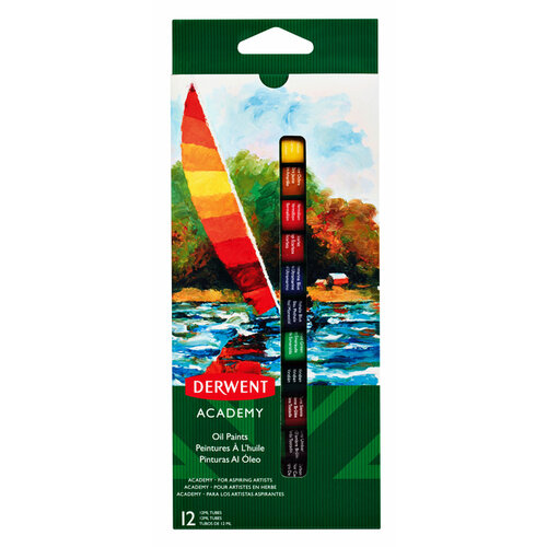 Derwent Olieverf Derwent Academy blister à 12 tubes à 12ml assorti