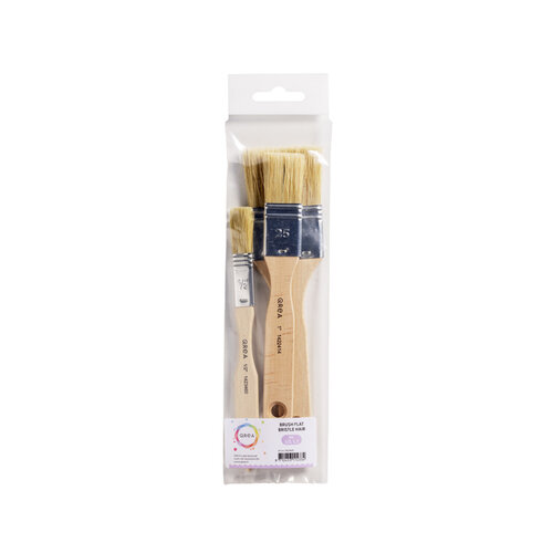 Qrea Brosse plate Qrea soie de porc set 3 largeurs
