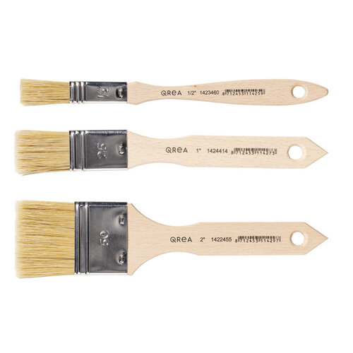 Qrea Brosse plate Qrea soie de porc set 3 largeurs