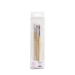 Penseel Qrea synthetisch haar set à 3 breedtes