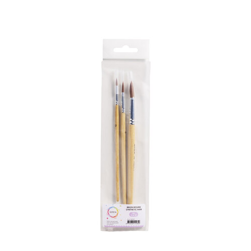 Qrea Pinceau Qrea poil synthétique set 3 largeurs