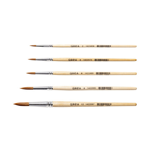 Qrea Pinceau Qrea poil synthétique set 5 largeurs