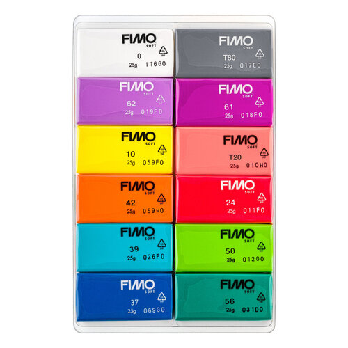 Fimo Staedtler Pâte à modeler Fimo Soft Colour Pack 12 couleurs brillantes