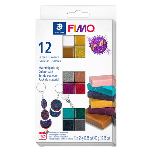 Fimo Staedtler Klei Fimo effect colour pak à 12 sparkelende kleuren