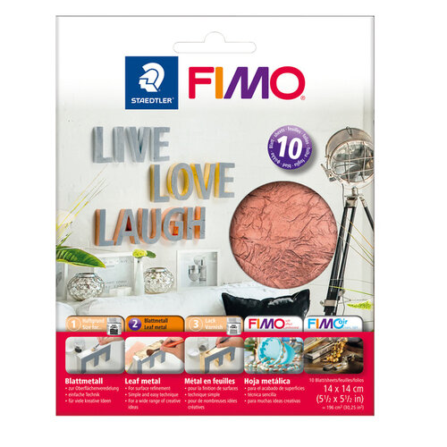 Fimo Staedtler Métal en feuille Fimo 14x14cm 10 feuilles cuivre