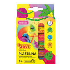 Pâte à modeler Jovi Plastalina 15g néon assorti