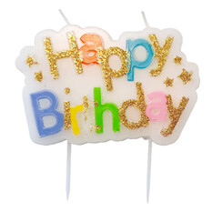 Kaarsje Happy 'Happy birthday' 10.5cm