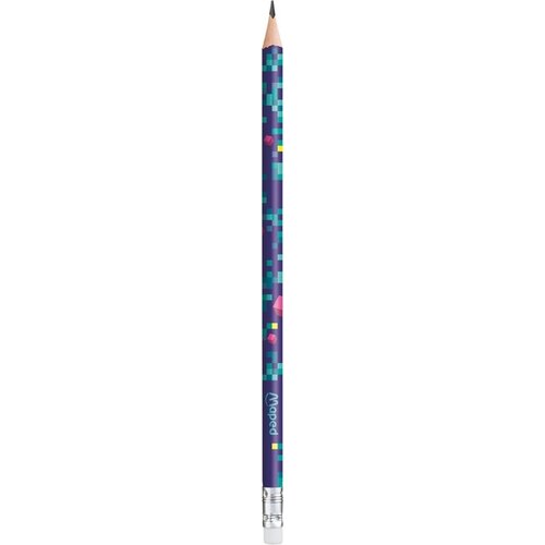 Maped Grafietpotlood Maped Pixel Party met gum set à 12 stuks assorti