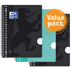 Bloc collège Oxford School A4+ 23 perf 160 pages 80g lot économique assorti 3 pièces