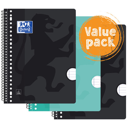 Oxford Bloc collège Oxford School A4+ 23 perf 160 pages 80g lot économique assorti 3 pièces