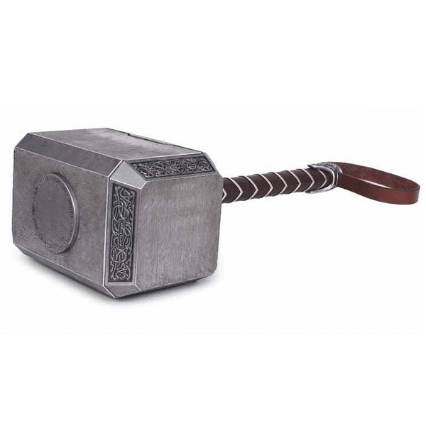 Écusson Brodé Mjolnir (marteau De Thor) Luminescent - Dimensions 7x8,8 Cm, Thermocollant Ou à Coudre