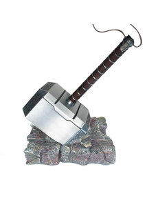  THOR - Voll-METALL Mjolnir Hammer + Sockel