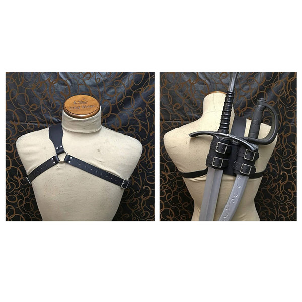 Sword Belt - Back - Shoulder Strap - For 2 Swords
