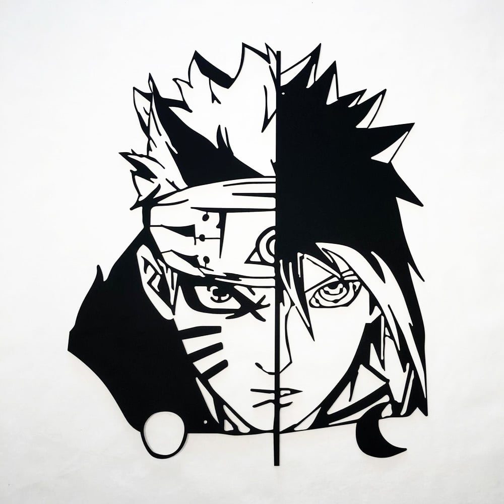 Naruto Naruto Vs Sasuke Metal Wall Art 60cm Otakuninjahero Com